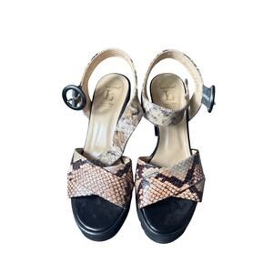 Luca Grossi Snake Skin Heel Sandals Sz 39 (8.5)